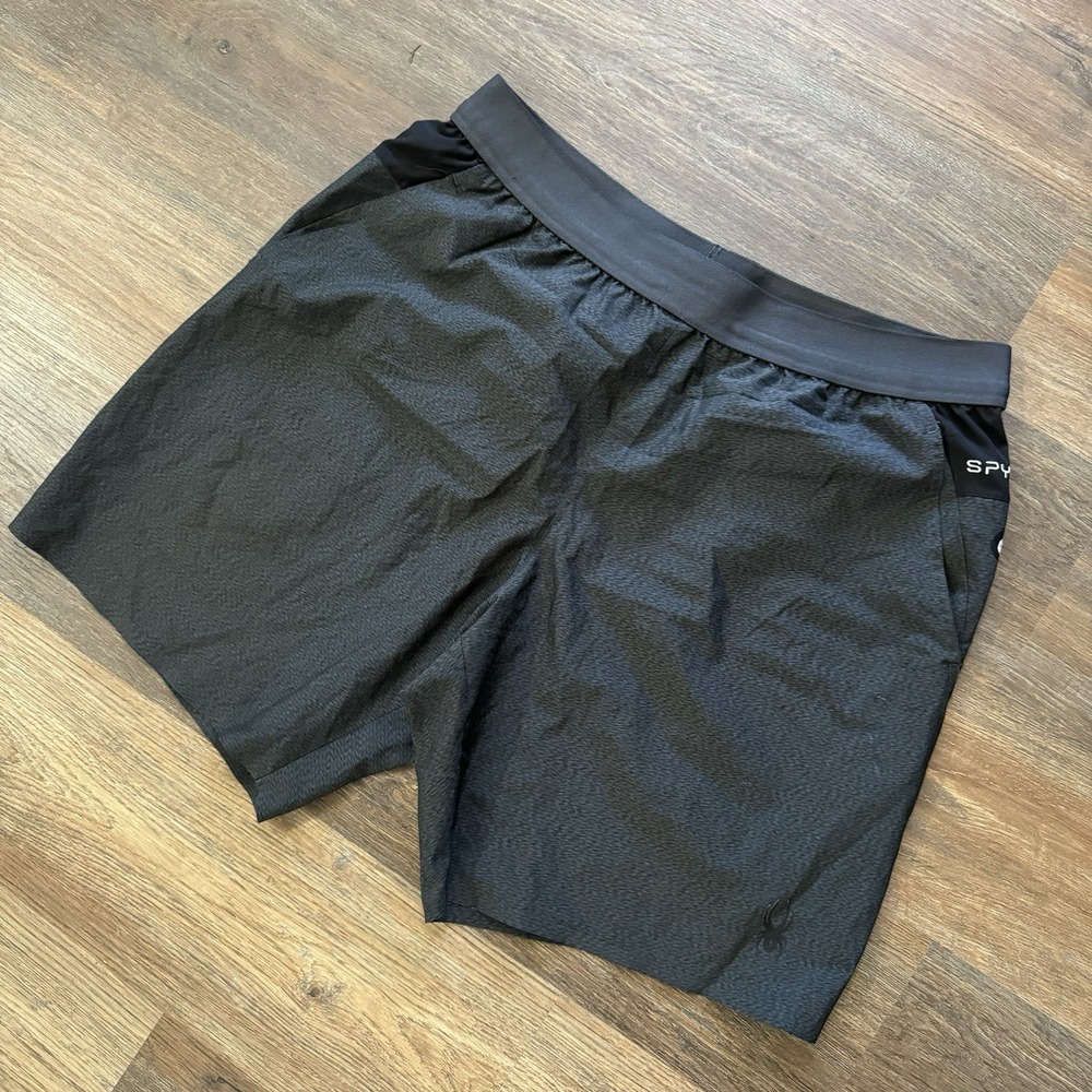 Spyder Active Men's ProWB Shorts Stretch Gray‎ Athletic Gym Workout Yoga